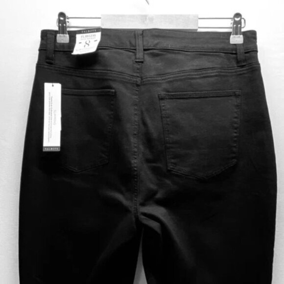 Talbots Flawless Jeans Women's 8 Black Denim High Waist Modern Ankle Raw Hem NWT - Picture 4 of 14